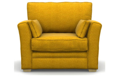 Heart of House Malton Tweed Fabric Cuddle Chair - Mustard
